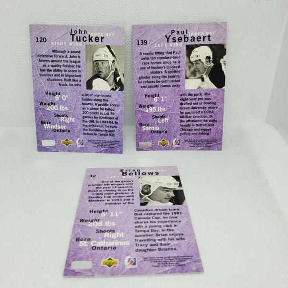 Vintage Be A Player Upper Deck Tampa Bay #120 #139 #32 Hockey Card Lot Of 3 - Picture 2 of 10